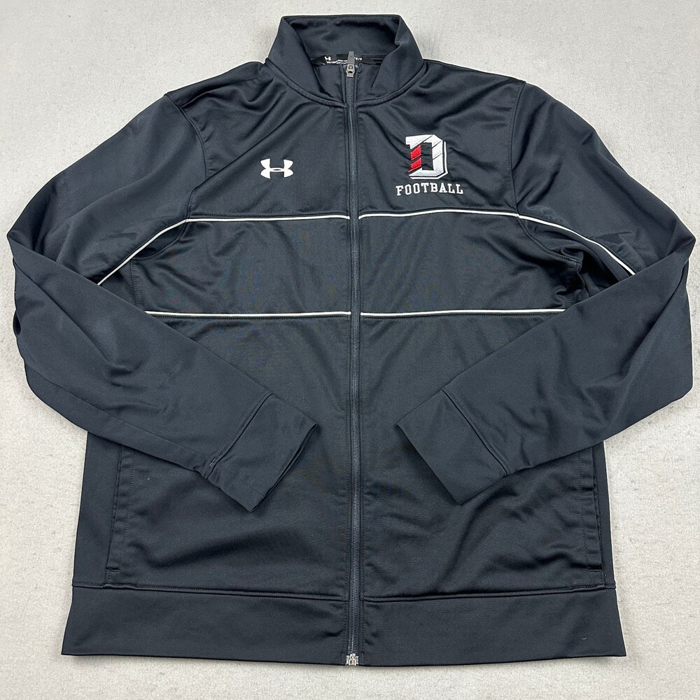 Davidson Wildcats Jacket Men Large Black Under Armour Full Zip Football L *